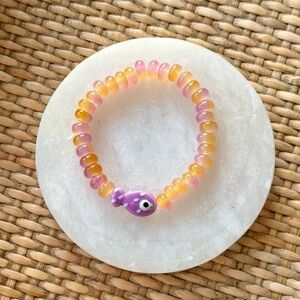 Y2K Beaded Bracelet with Fish Charm